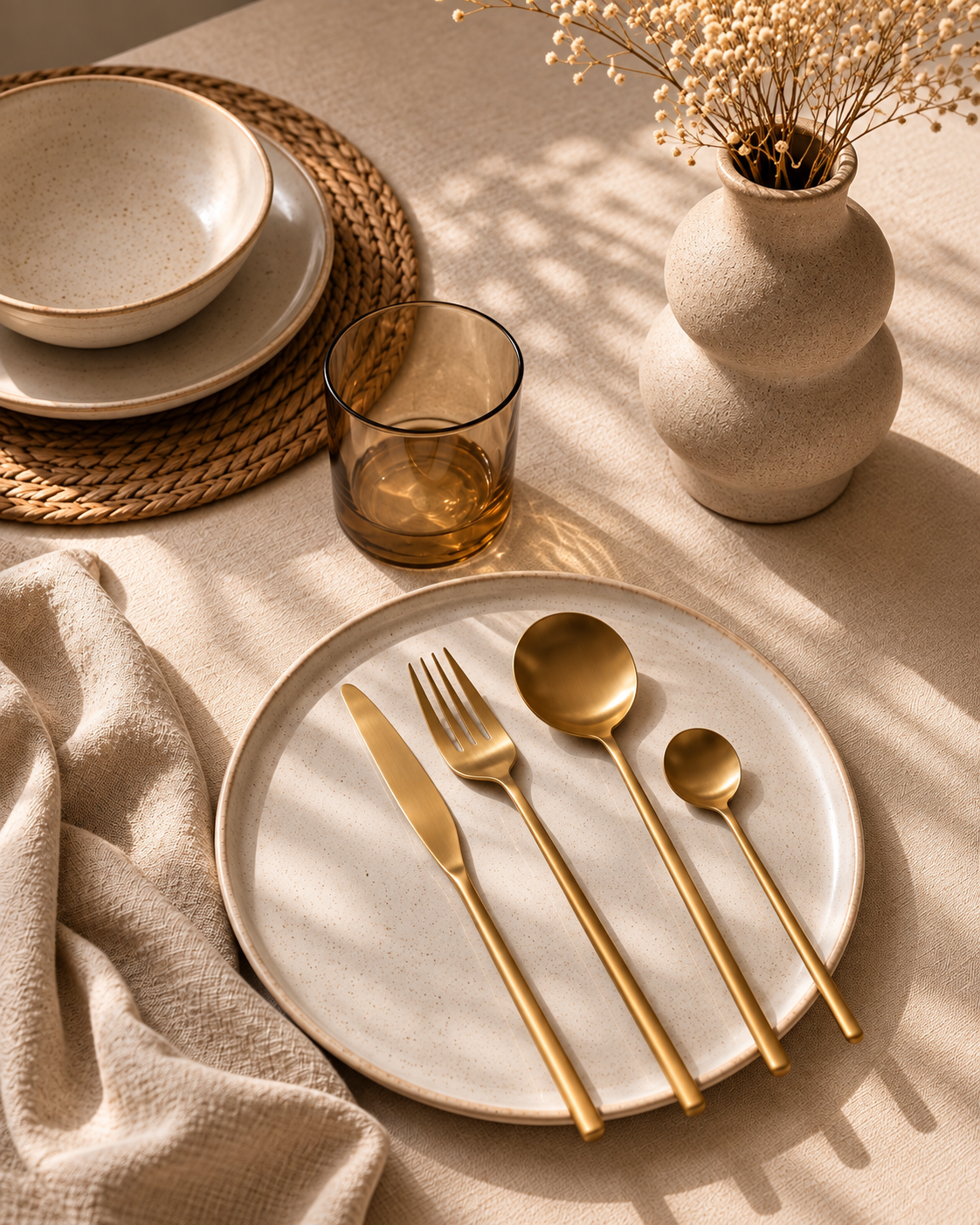 Orée – Matte Gold Stainless Steel Cutlery