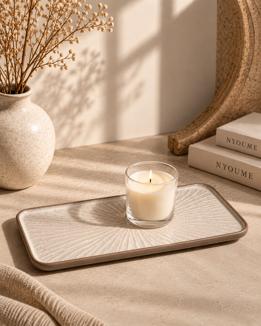 Terra textured ceramic serving tray by NYOUME