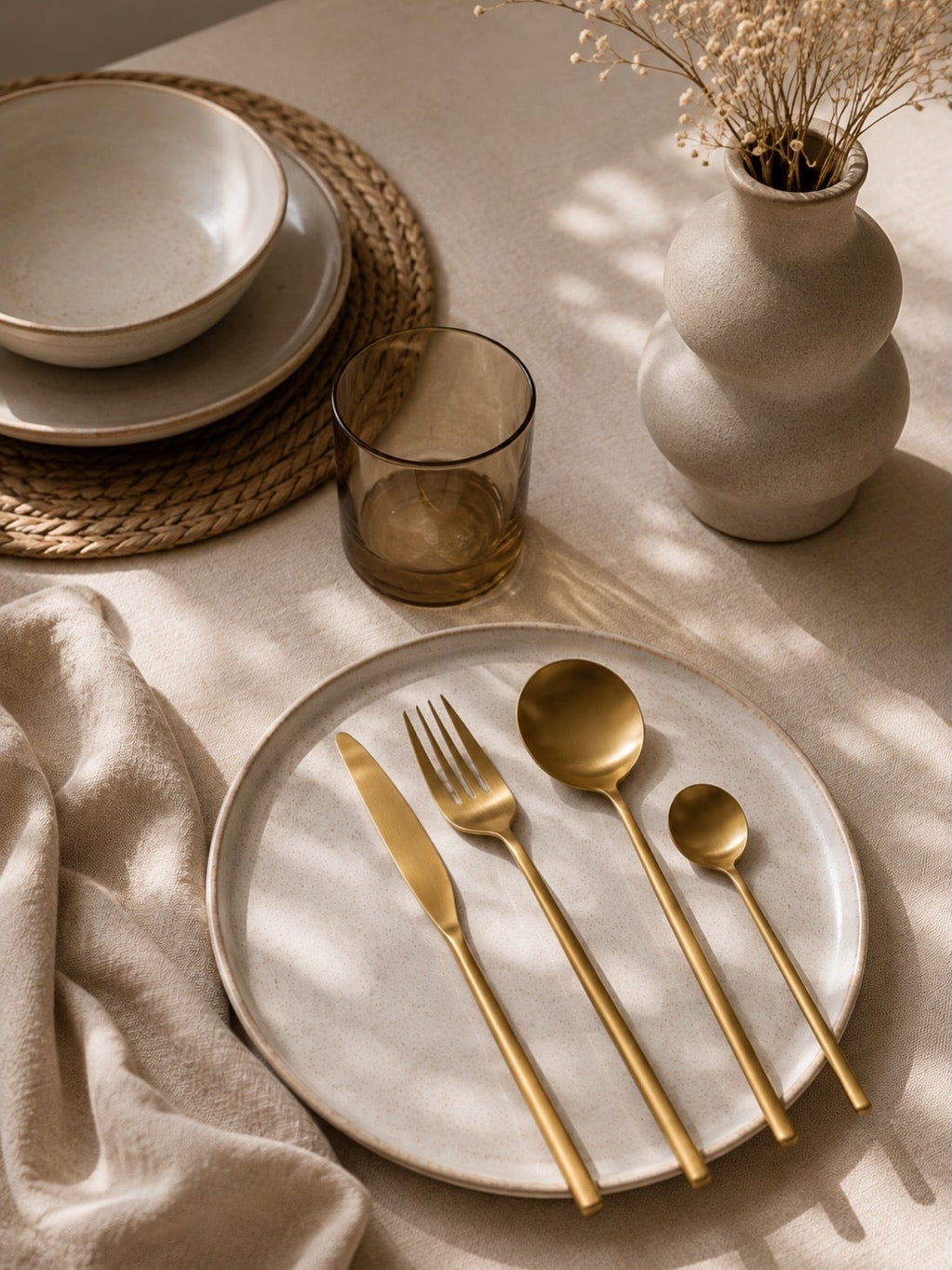 Orée – Matte Gold Stainless Steel Cutlery