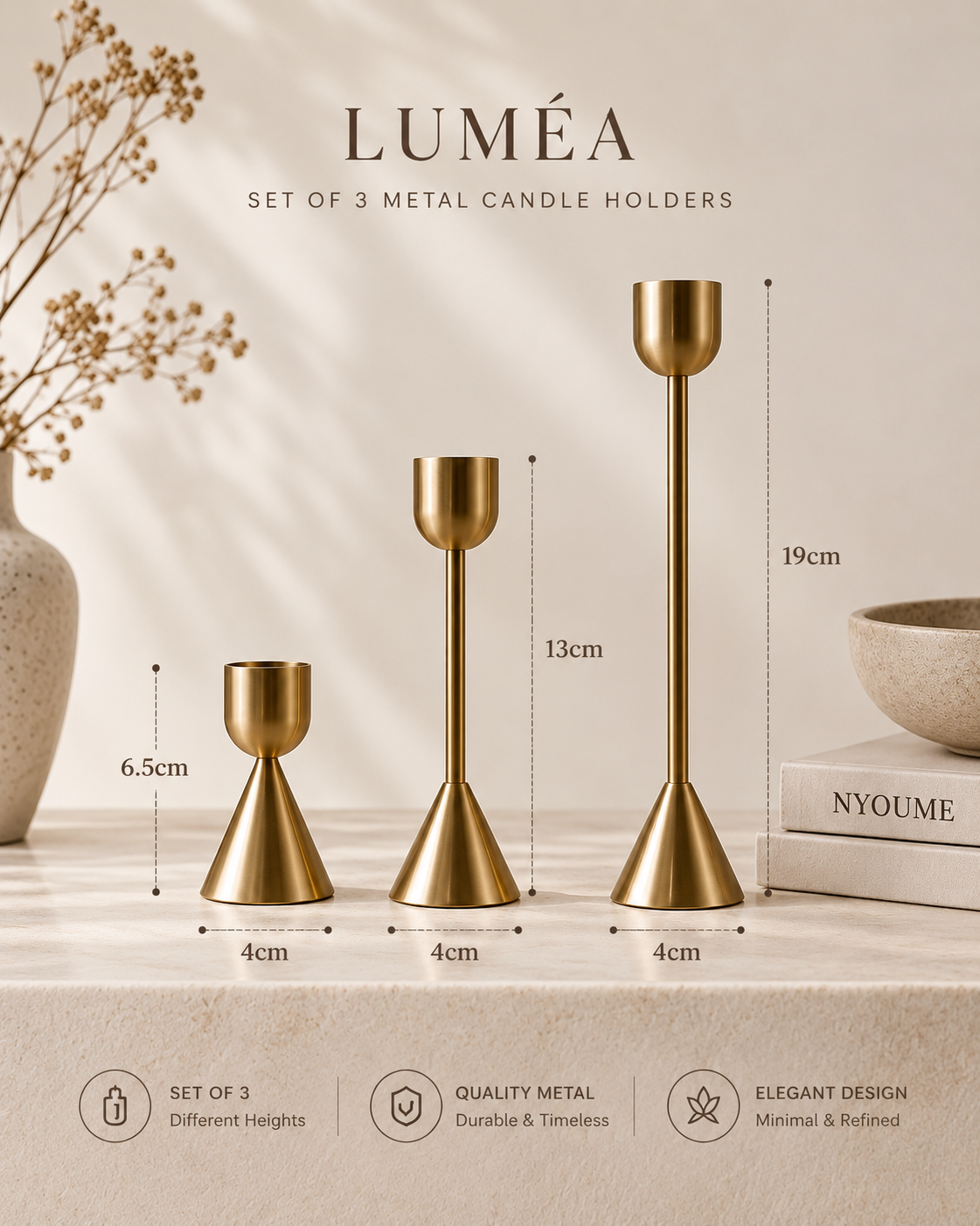 Luméa —Metal Candle Holders