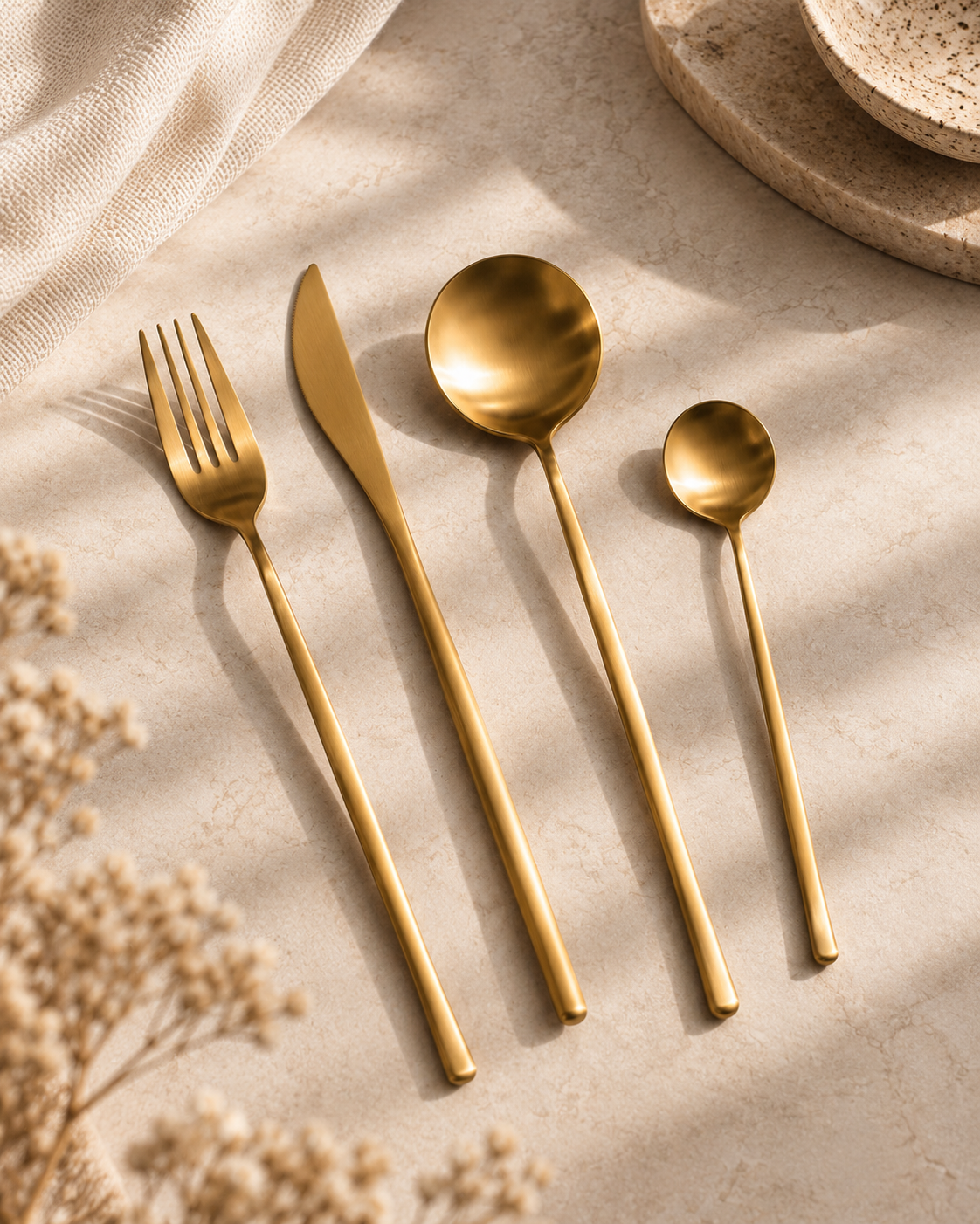 Orée – Matte Gold Stainless Steel Cutlery