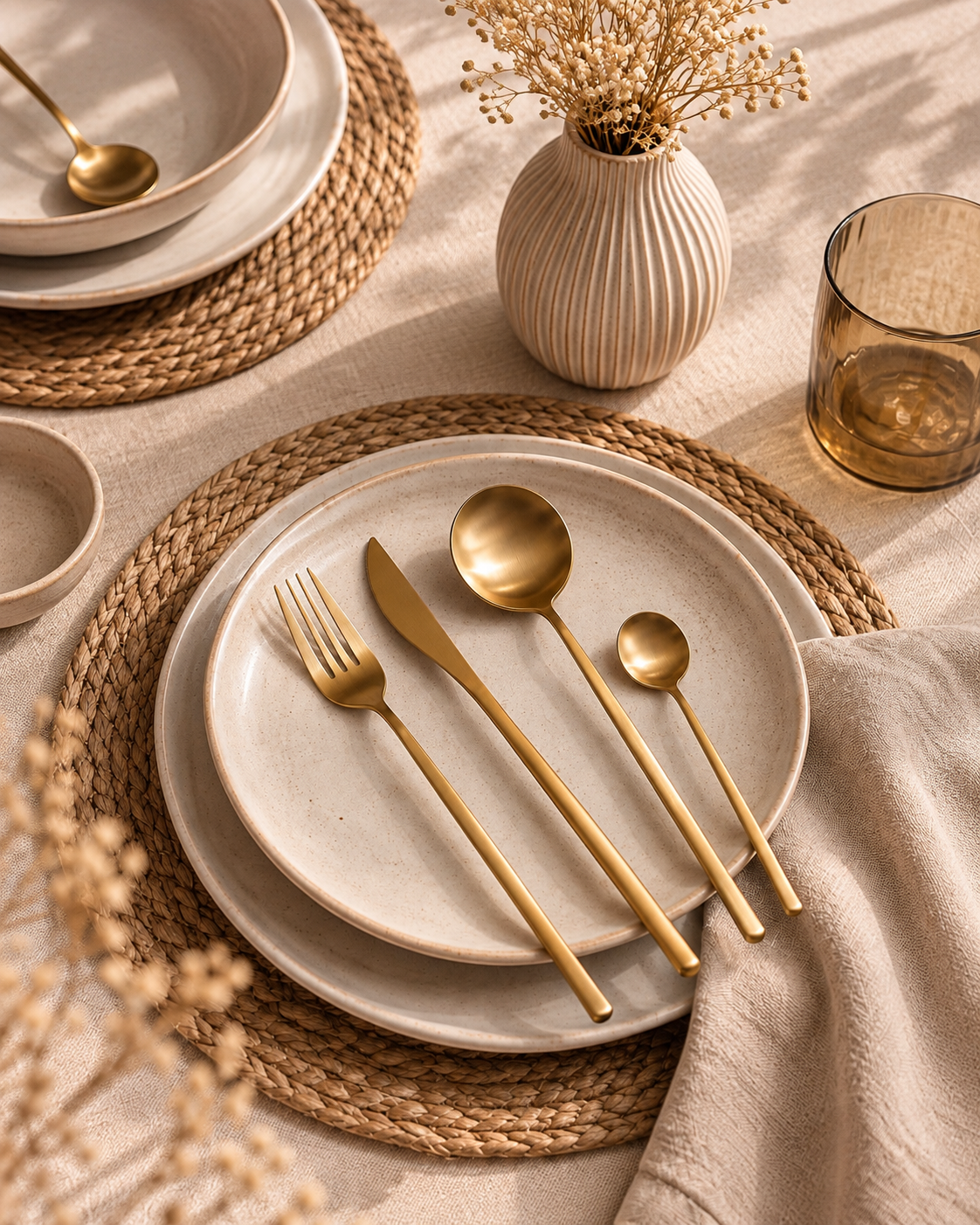 Orée – Matte Gold Stainless Steel Cutlery
