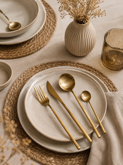 Orée – Matte Gold Stainless Steel Cutlery