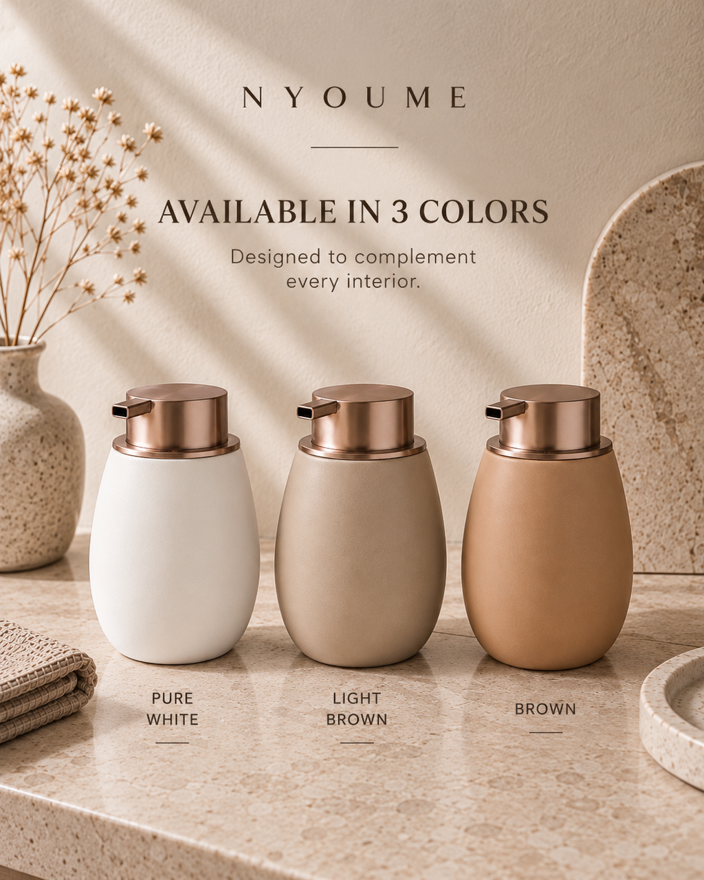 Marea ceramic soap dispenser by NYOUME