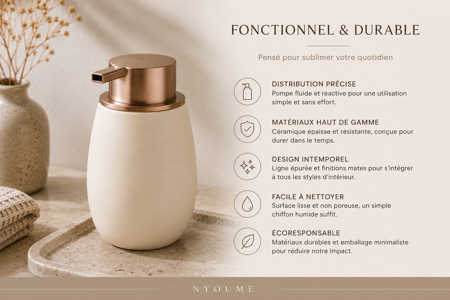 Marea – Ceramic Soap Dispenser