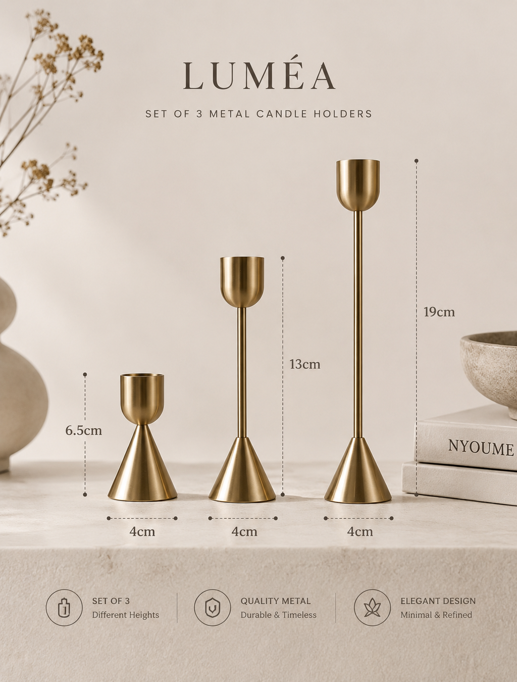 Luméa —Metal Candle Holders