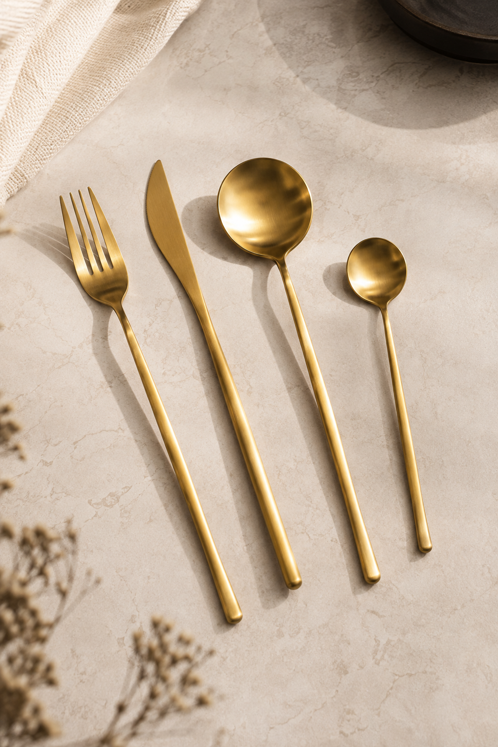 Orée – Matte Gold Stainless Steel Cutlery