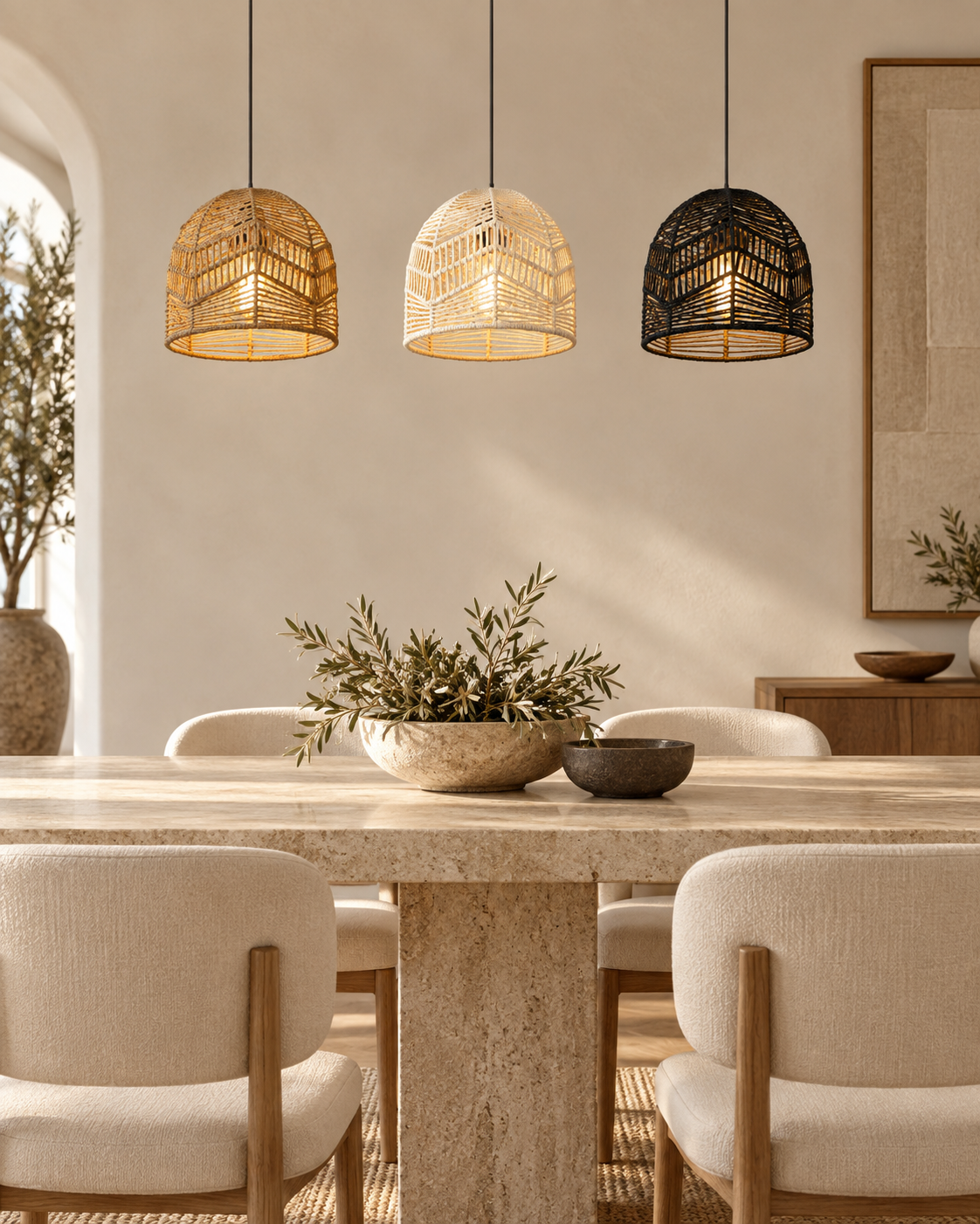 Soléa Hand-Woven Paper Rope Lampshade