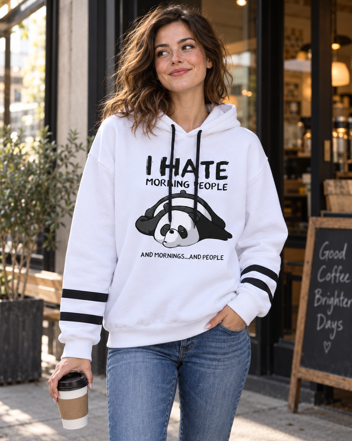 I Hate Morning People Panda Hoodie